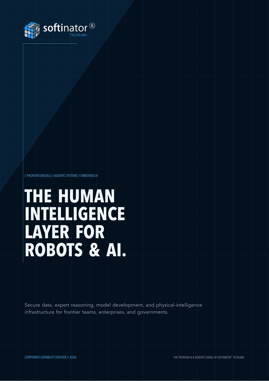Softinator.ai corporate capability dossier, 2026 edition cover